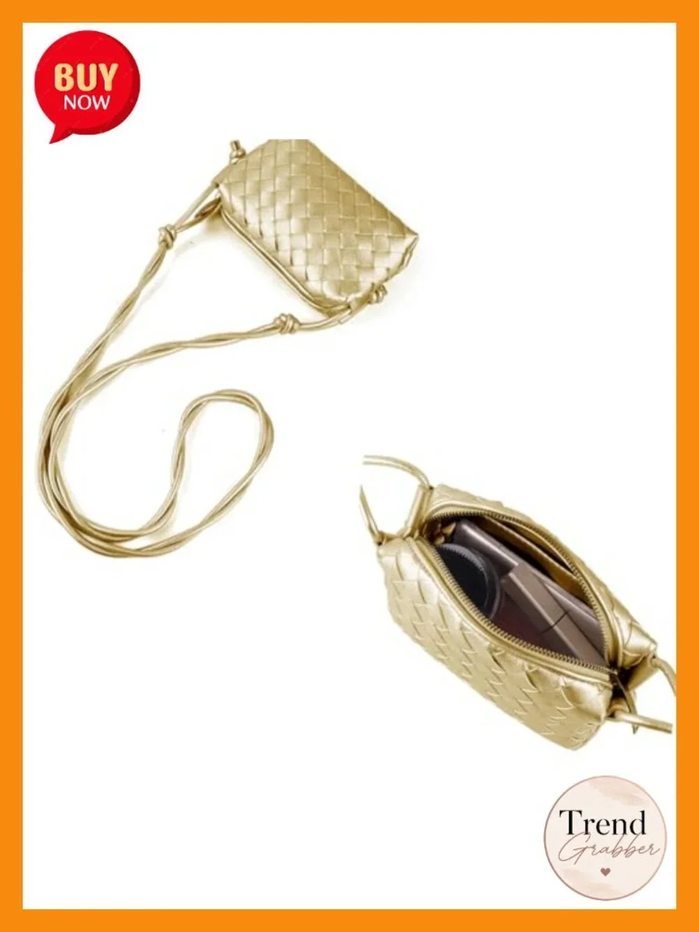 Small Woven Vegan Leather Crossbody Bag Purse Shoulderbag